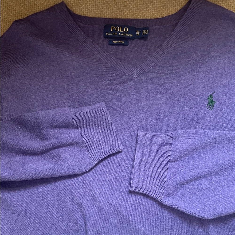 Ralph Lauren V-Neck Sweater in Purple men’s xl